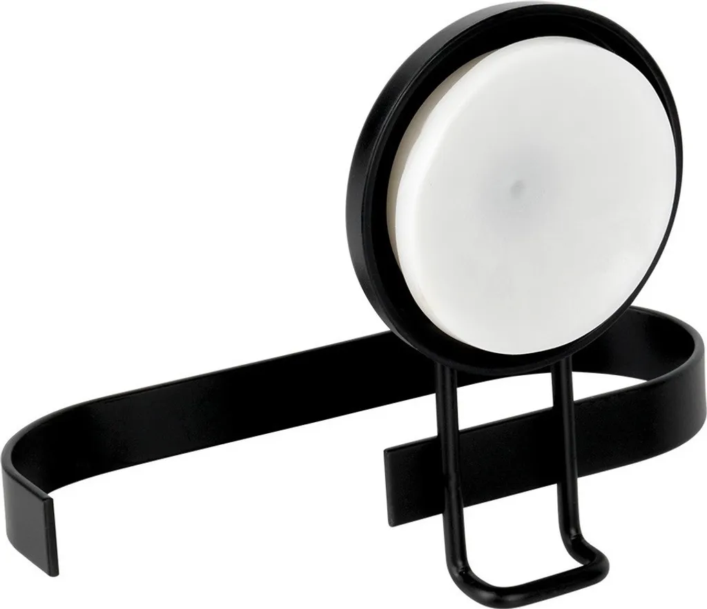 Portarotolo Ventosa Acciaio Nero - Supporto WC Professionale - 5