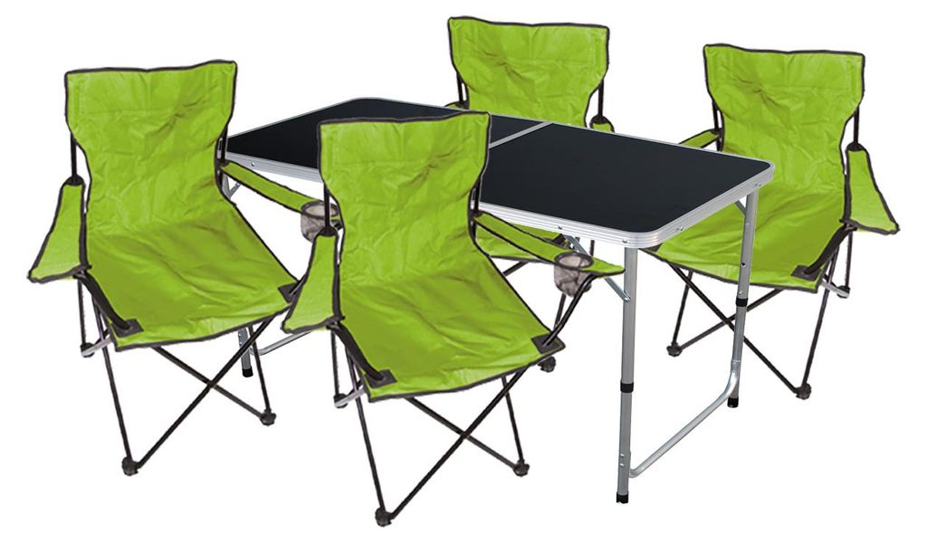 set de meubles de camping 5 pièces Lime Table réglable en Image du produit 