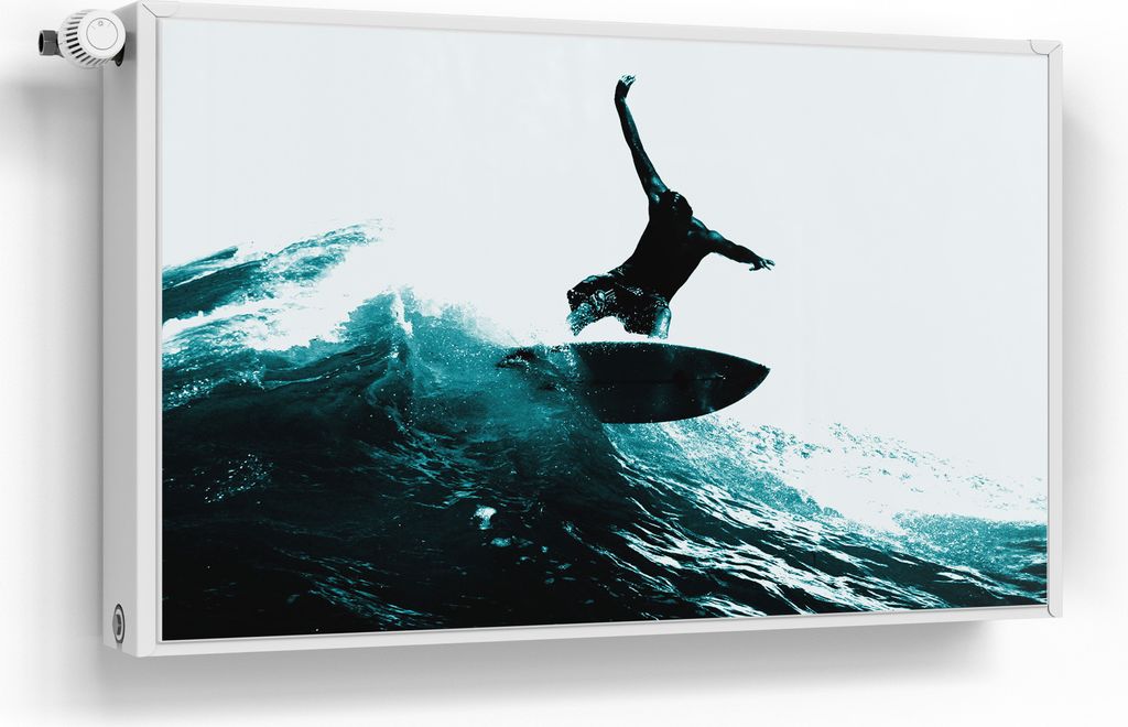 DEQORI Magnetmatte Heizung beschreibbar 100x60 cm 'Türkise Abenteuer' Magnetfolie