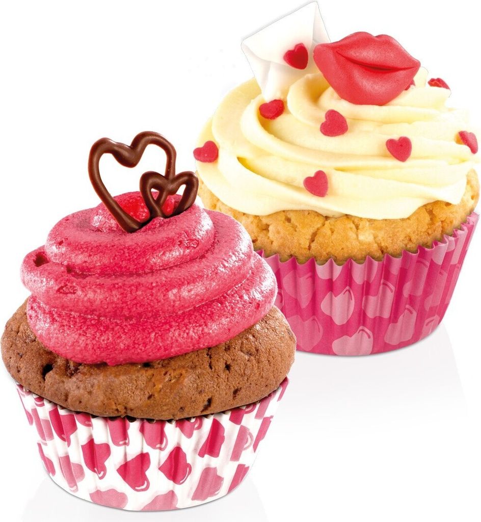 Muffin-Körbchen DELÍCIA ø 6 cm, 60 St., Herzchen Produktbild 