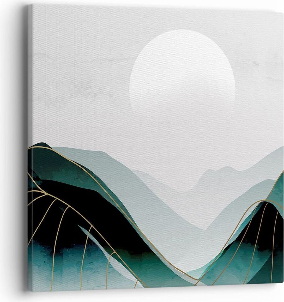 Bild auf Leinwand - Leinwandbild - Einteilig - Abstraktion Berge Stück - 40x40cm - Wand Bild - Wanddeko - Wandbilder - Leinwanddruck - Bilder - Wa...
