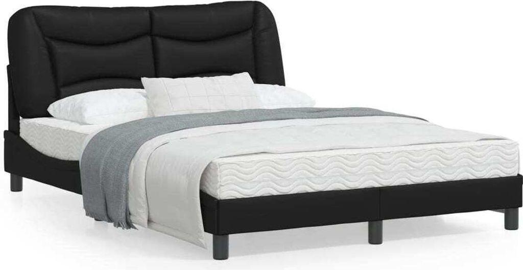 Maison Exclusive - Bettgestell mit LED ohne Matratze "Hvar" Schwarz 120x200 cm