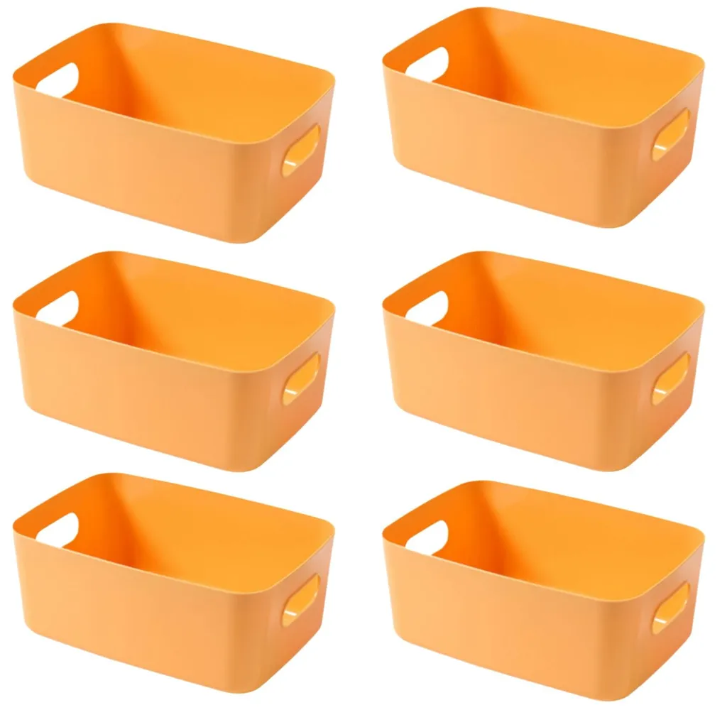 Paniers de rangement en plastique jaune pour trier vos tiroirs - Lot 6