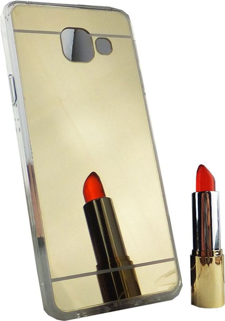 Samsung Galaxy A3 2016 Handy Hülle Spiegel Mirror Soft-Case Schutz-Cover Gold