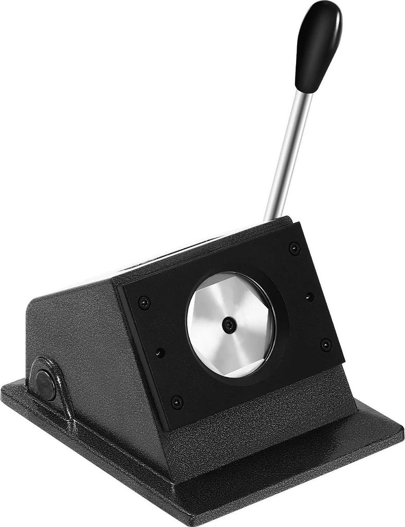 Buttonmaschine - Manuelle 58 mm Badge-/Buttonpresse - Rundstanze & Kreisschneider - Edelstahl & Gusseisen - Für DIY Basteln - Schwarz