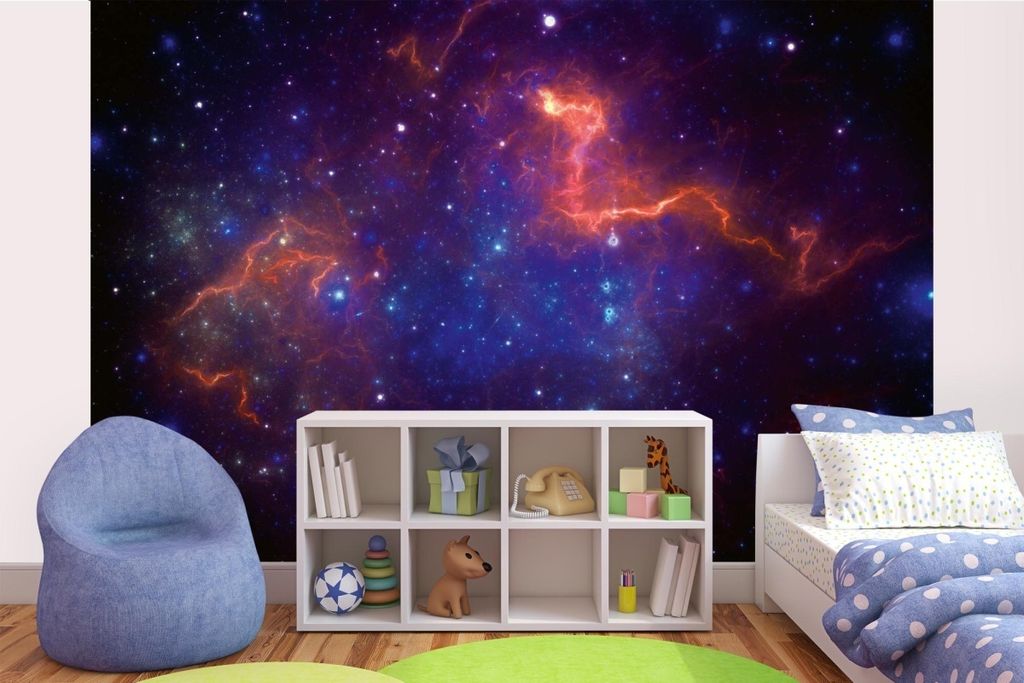 Vlies Fototapete BUNTE GALAXIE 375 x 250 cm (inkl. Kleister) - Vlies Tapete, Wandtapete, Wandbilder - Tapete für Wohnzimmer Schlafzimmer, Büro, K...