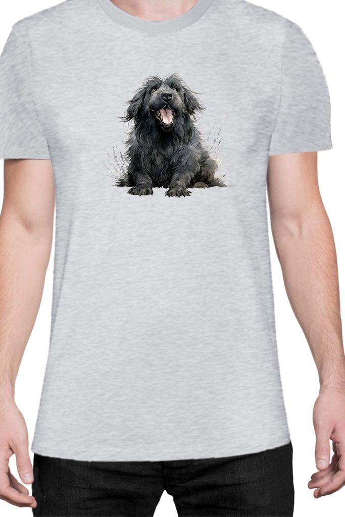 Herren T-Shirt Funny Dogs Breeds Newfoundland Dog Breed, Man 3XL / Grau