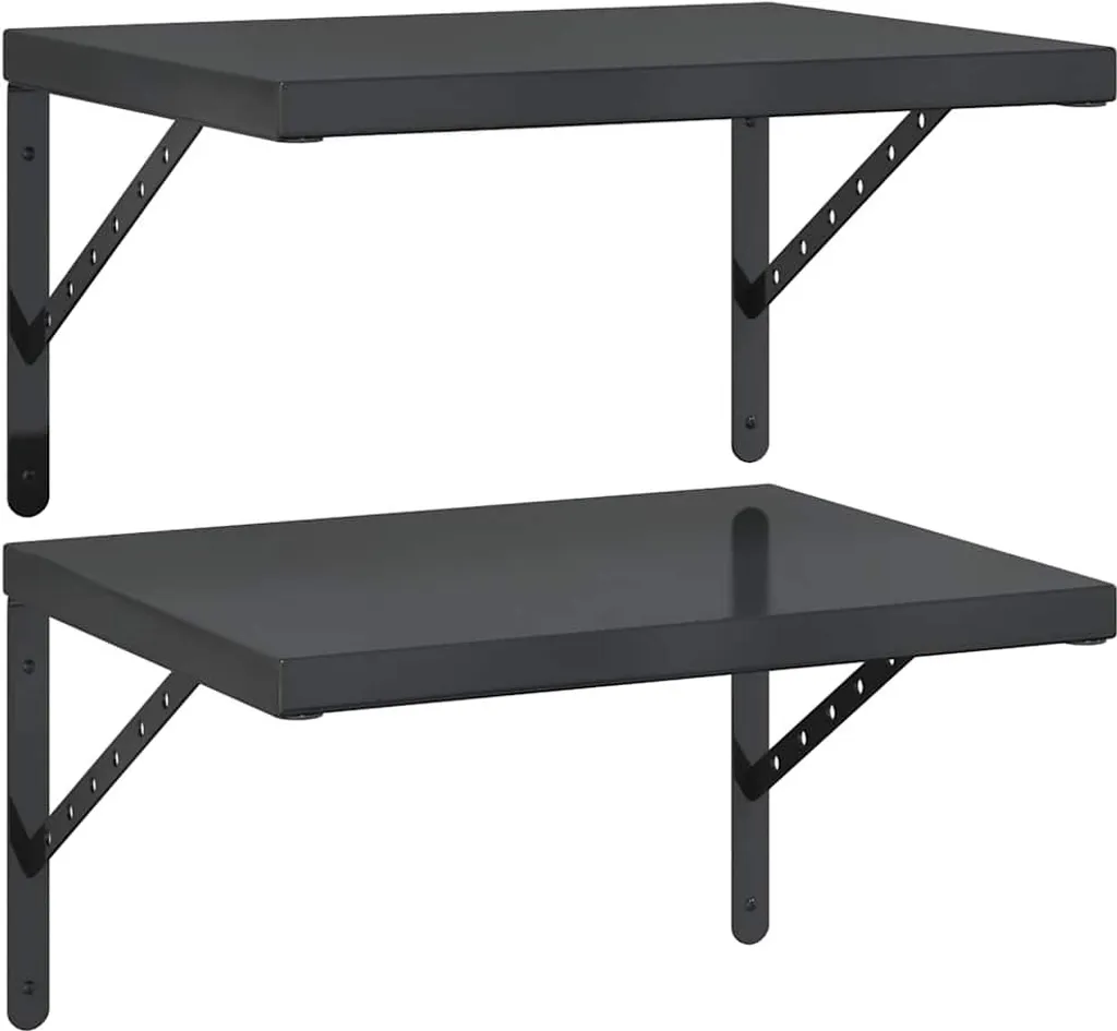 vidaXL Étagères murales 2 pcs. 50x40 cm noir acier inoxydable durable