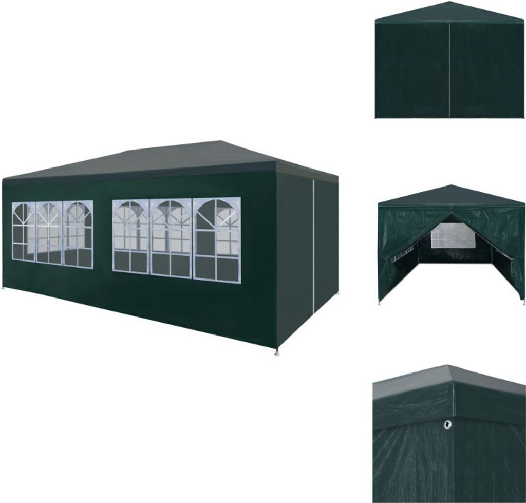 vidaXL Partyzelt 3x6 m Grün - Pavillons & Partyzelte