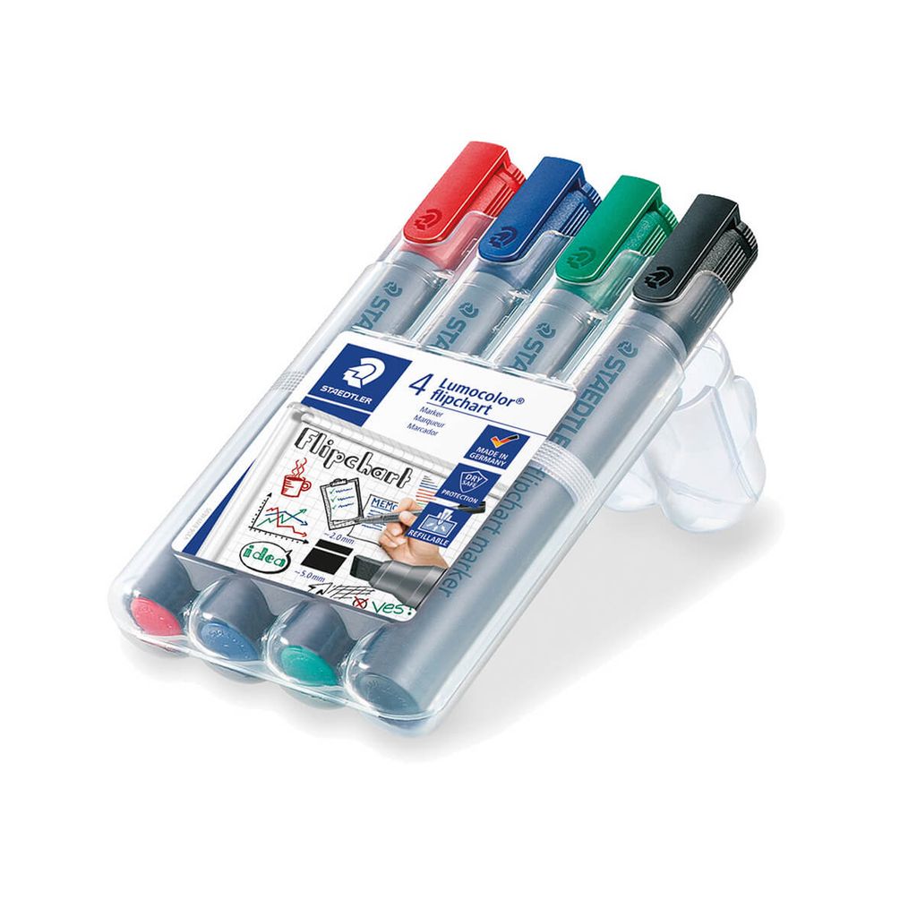 STAEDTLER® 356 B WP4 Flipchartmarker Lumocolor 4St Box Productafbeelding 