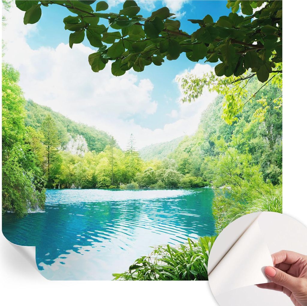 Selbstklebende Wandtapete - Dekorative Tapete für Wohnzimmer - Klebefolie für Wandbilder - Tapetenfolie für Wanddekoration - 250x250 cm - Natür...