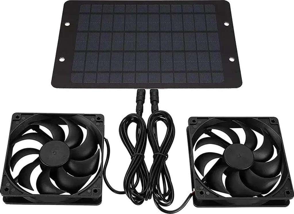 Extracteur d'air solaire double flux pour abri de jardin et serre pro