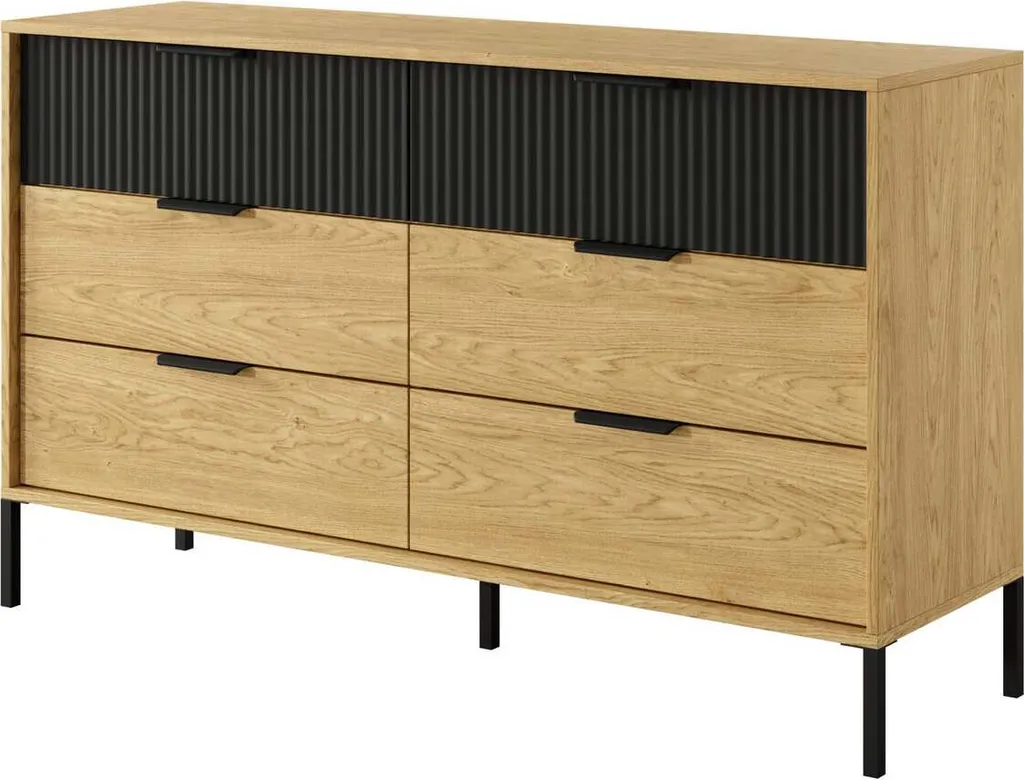Commode beige 138cm buffet anti-désordre pour ranger la maison