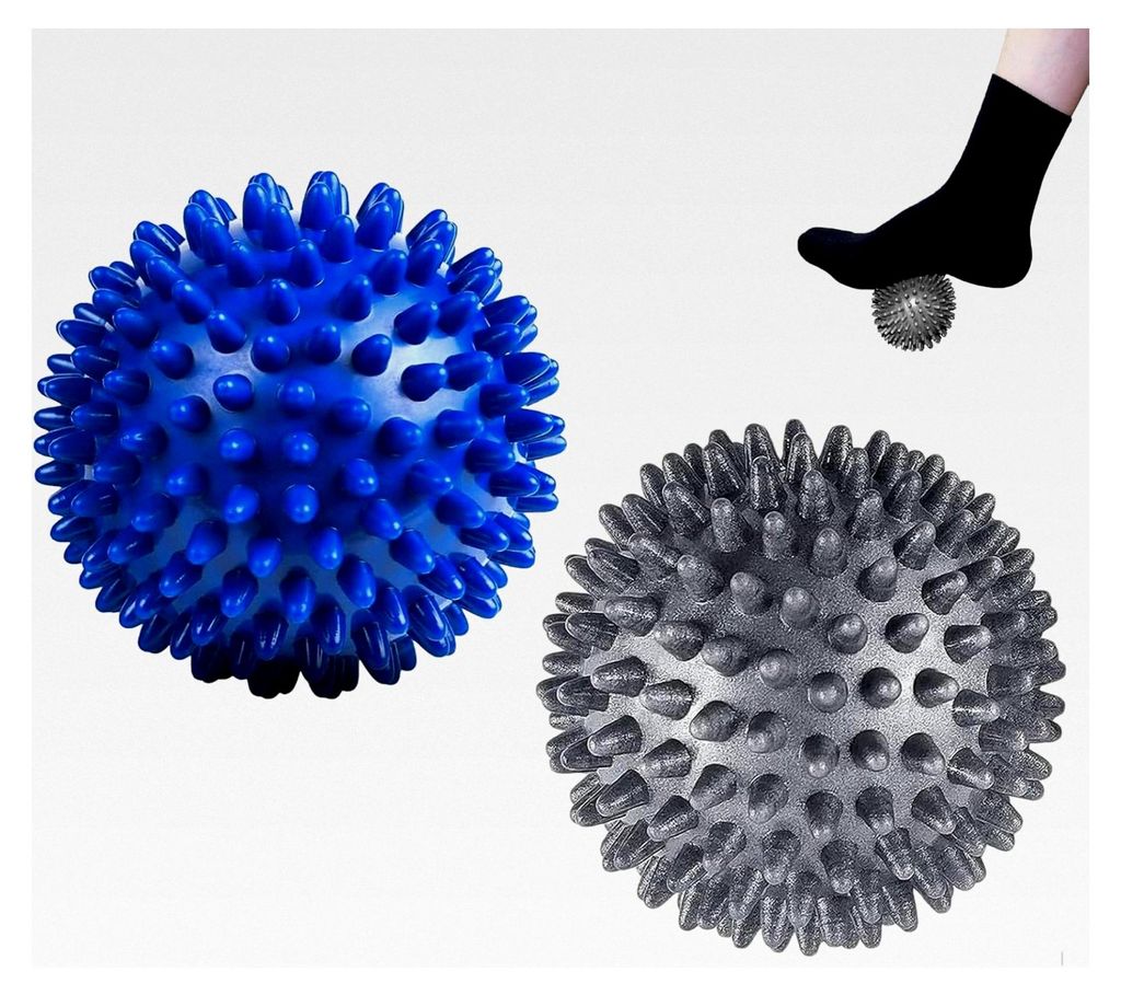 2 Stück Igelball Massageball, Massageball mit Noppen, Faszienball für Beine, Füße, Hände und Rücken, Entspannung und Schmerzlinderung bei Pla...