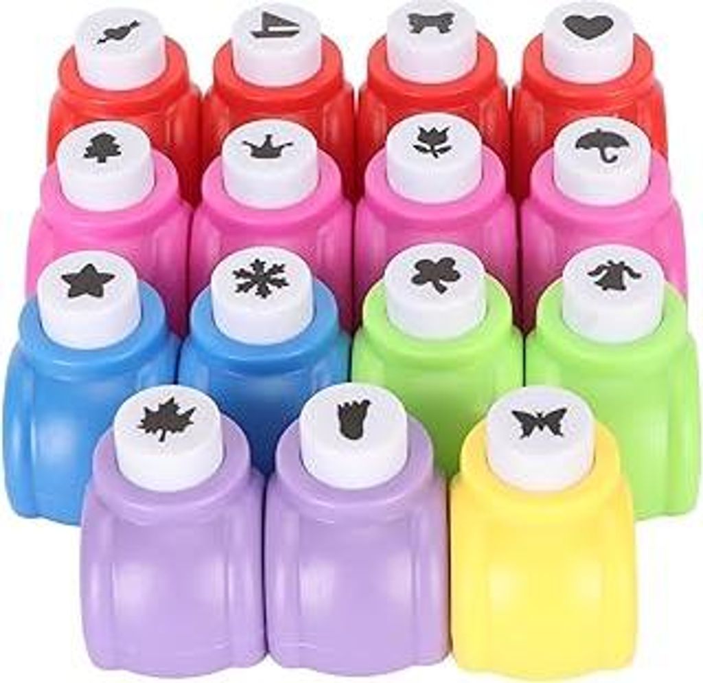 Papierstanzer, 15 Stück Motivstanzer Stanzer Set Mini Papier Ausstanzer Kinder, Motivlocher Stanzer Set für Kinder DIY Scrapbook Fotoalbum Handwerk