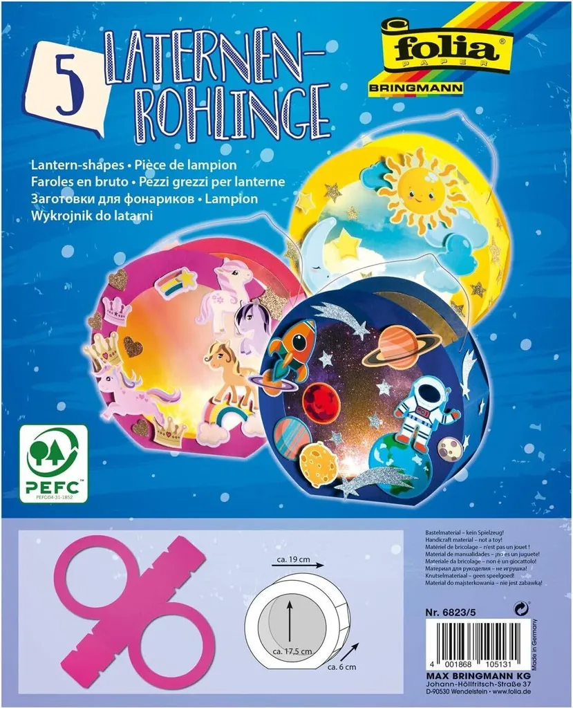 Lanterne Rosa per Eventi Folia 6823/5 - Set Decorativo 5 Pezzi