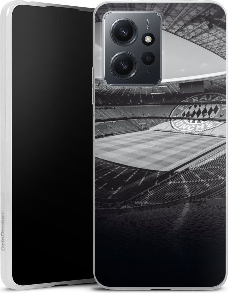 DeinDesign Slim Hülle für Xiaomi Redmi Note 12 4G Silikon Case Ultra Dünn Handyhülle FC Bayern München FCB Stadion