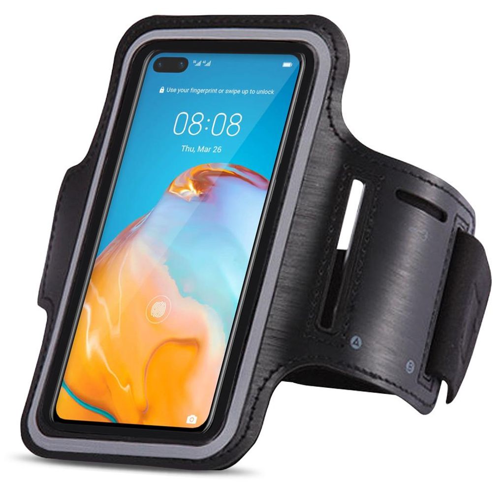 Schutzhülle für Huawei P40 Handy Tasche Schwarz Sport Hülle Fitness Lauf CasePull Tab Huawei:Huawei P40