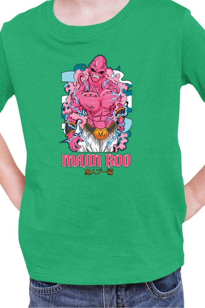 Kinder T-Shirt Japan Manga Anime Comics Animation Dragon Anime Manga Ball Boo 05, 9-11 Jahr - 140 / Grün
