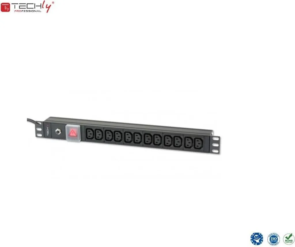 Multiprise Rackable 12 VDE avec Interrupteur et Entrée C20 pour Rack 19