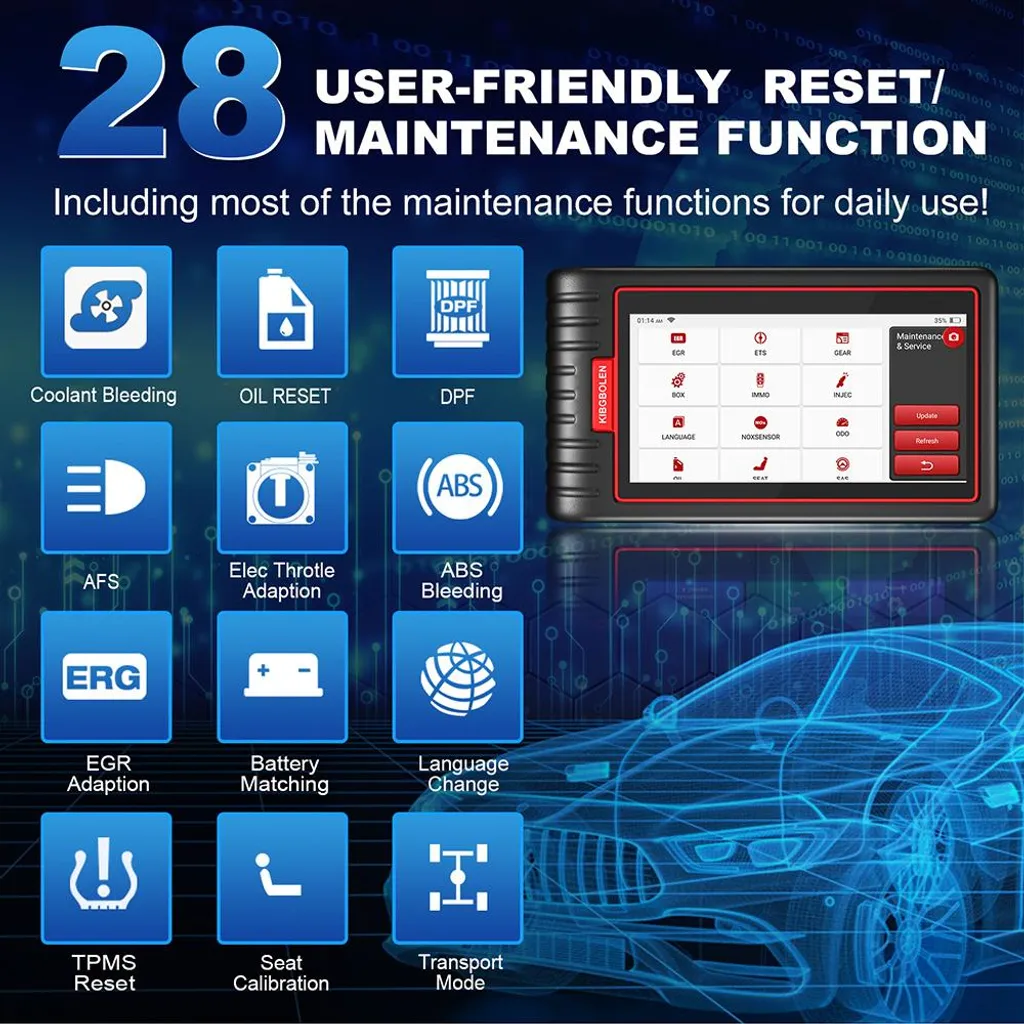 Scanner auto Bluetooth avec 28 fonctions de service et reset gratuit - 3