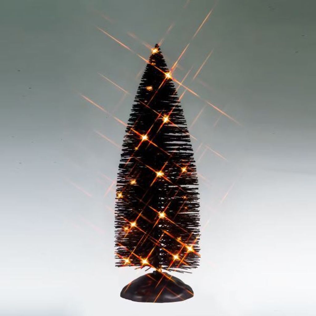 LEMAX - Black Bristle Tree With Orange Lights