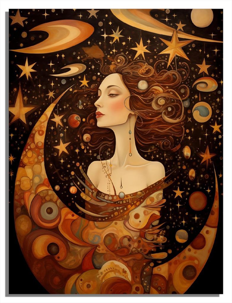 Wallario Sticker / Aufkleber für Kühlschrank / Geschirrspüler / Küchenschränke, selbstklebende Folie - 60 x 80 cm, Motiv: Kosmische Eleganz