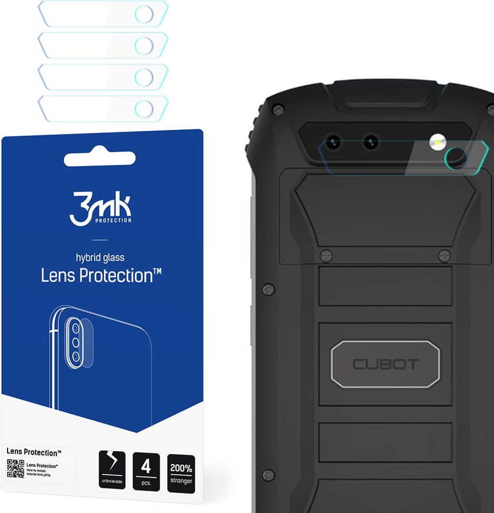 3mk Hybridglas Lens Protection für CUBOT King Kong Mini 2 Kamera Objektiv Kameralinse 0,16mm 6H (4 Stück)