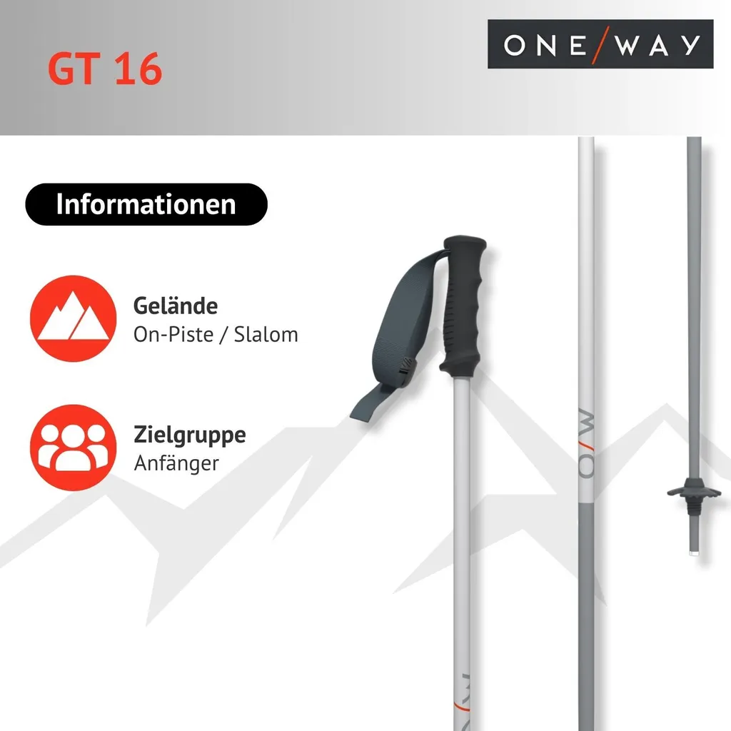 Bâtons de ski One Way GT 16 Ghost 120 cm - Performance All-Mountain - 4