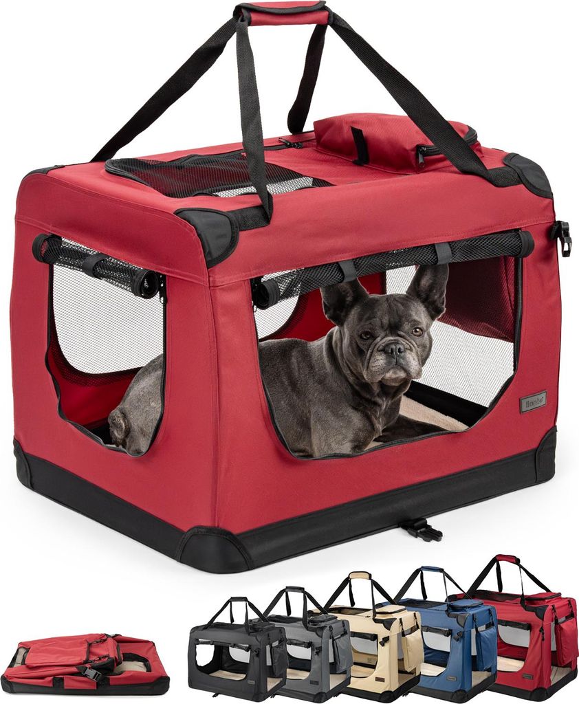 lionto Hundetransportbox faltbar, stabile Stoffbox mit Produktbild 