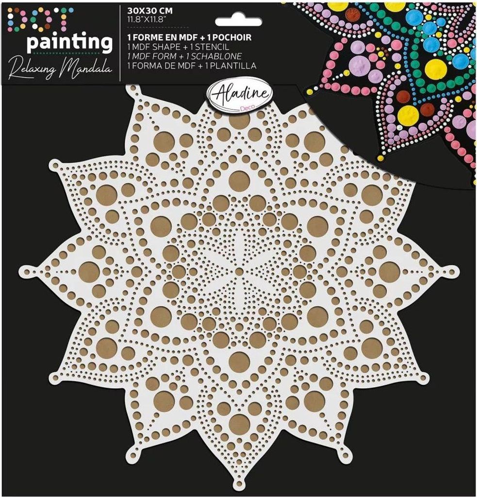 Aladine Malset Mandala Dot Painting Set 30 cm kreatives Spielzeug