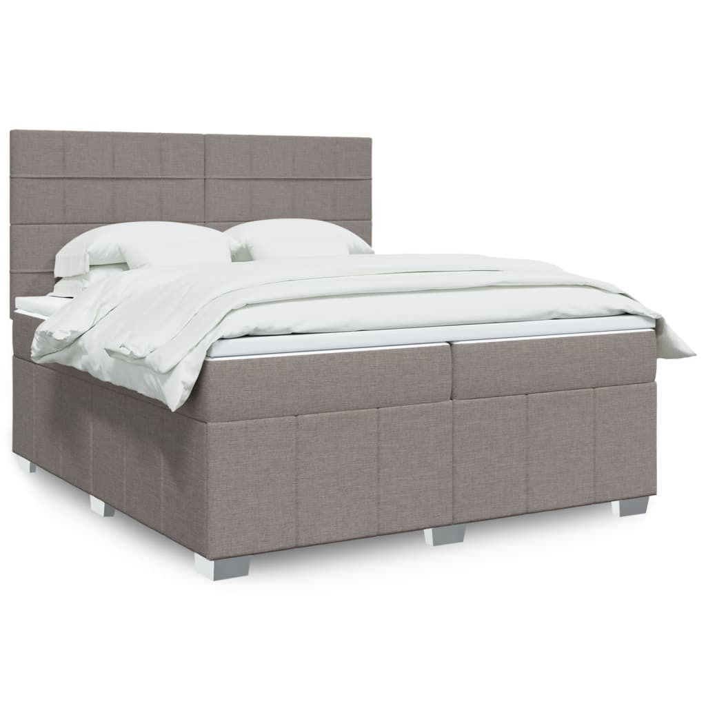 Maison Exclusive - Boxspringbett mit Matratze Taupe 200x200 cm Stoff