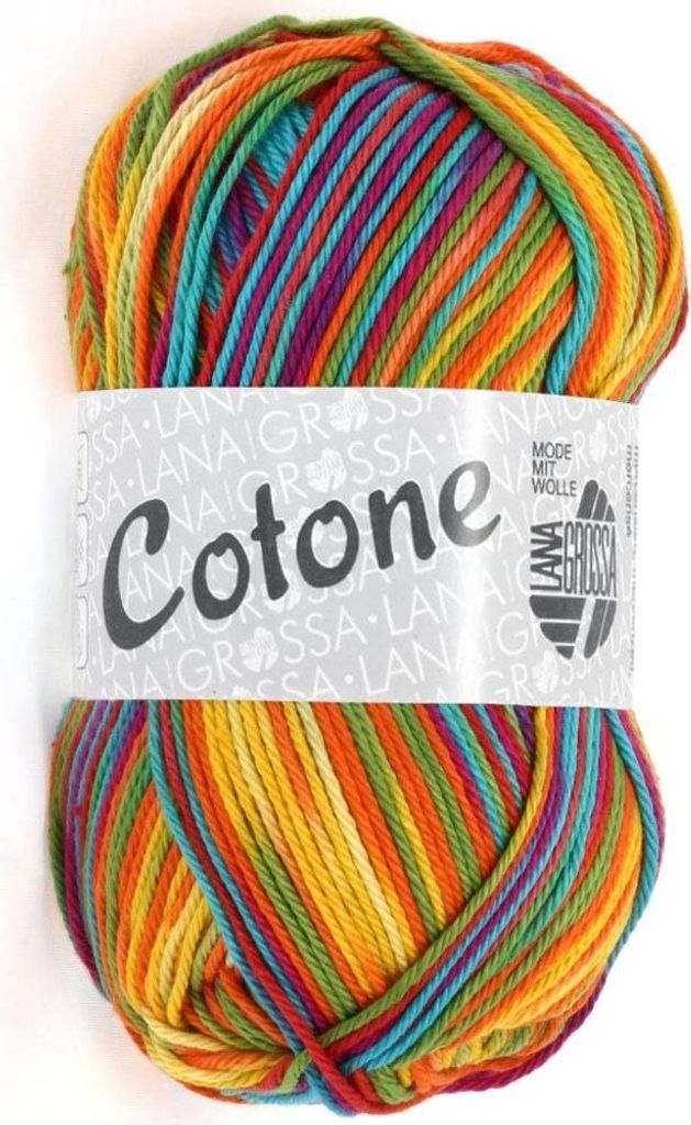 Lana Grossa Cotone Print 306 Gelb/Orange/Rot/Grün/Türkis/Violett 50g