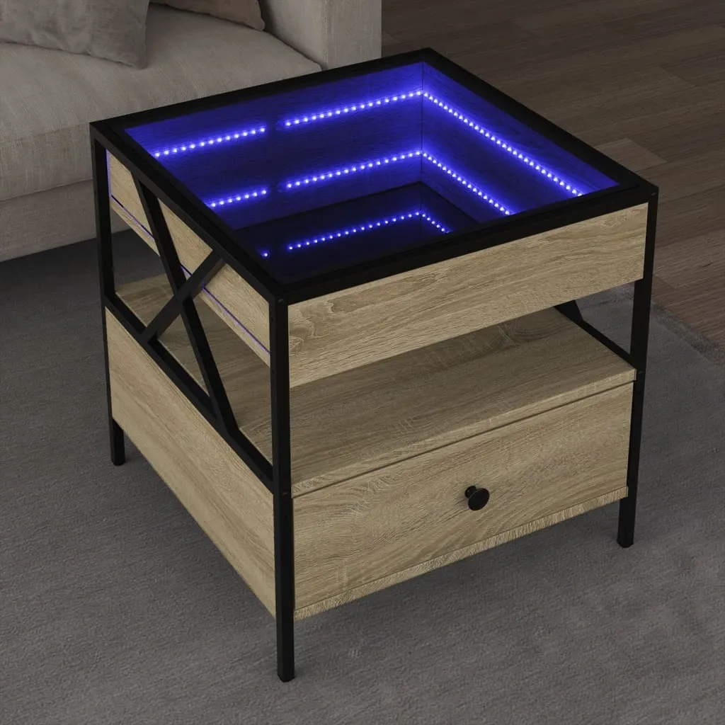 Tavolino 50x50x51 cm Hommie LED Infinity Rovere Sonoma Elegante