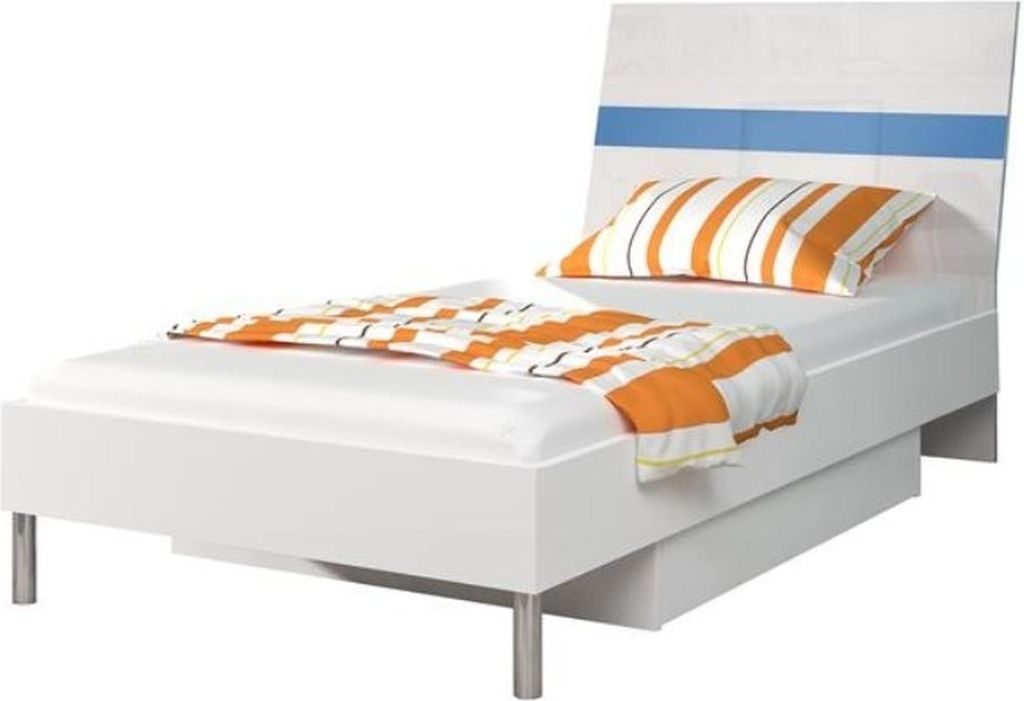 Betten Blaues Holz Design Einzelbett Hochglanz Single Kinderzimmer Bett Mädchen