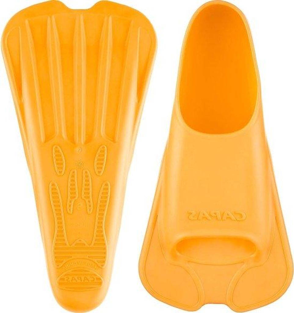 Kurze Schwimmflossen aus Silikon, orange, für Kinder und Erwachsene