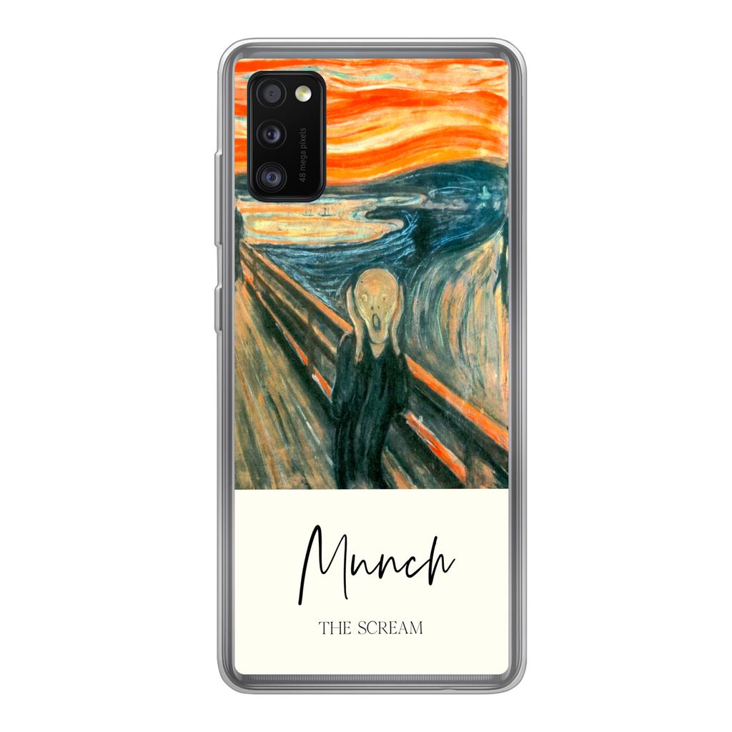 MuchoWow Handyhülle Schutzhülle Hülle für Samsung Galaxy A41 Der Schrei - Edvard Munch - Alte Meister Silikon Softcase Handy Hülle - Mobilte...