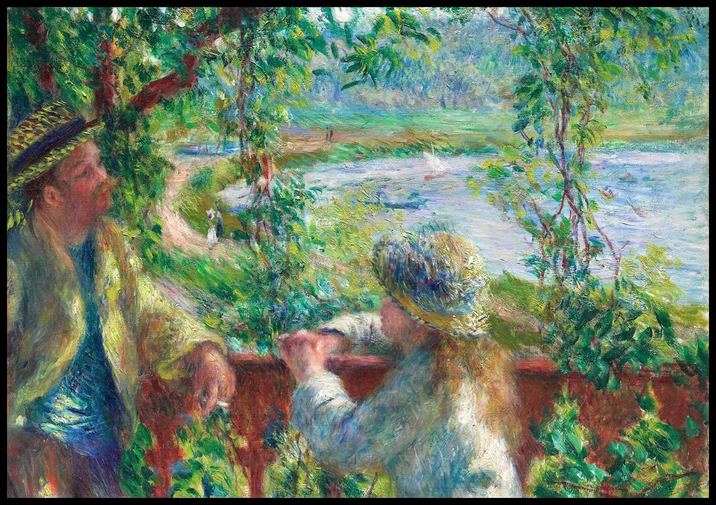 Plakat 100x70cm Nahe dem See, Pierre-Auguste Renoir für das Wohnzimmer