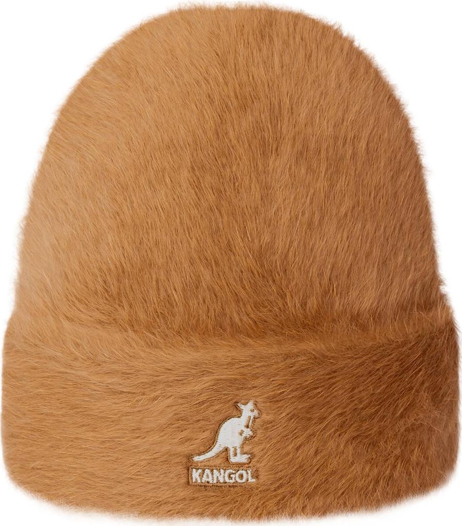 Kangol Beanie Angora-Strickmütze mit Rollrand & Logo-Stick