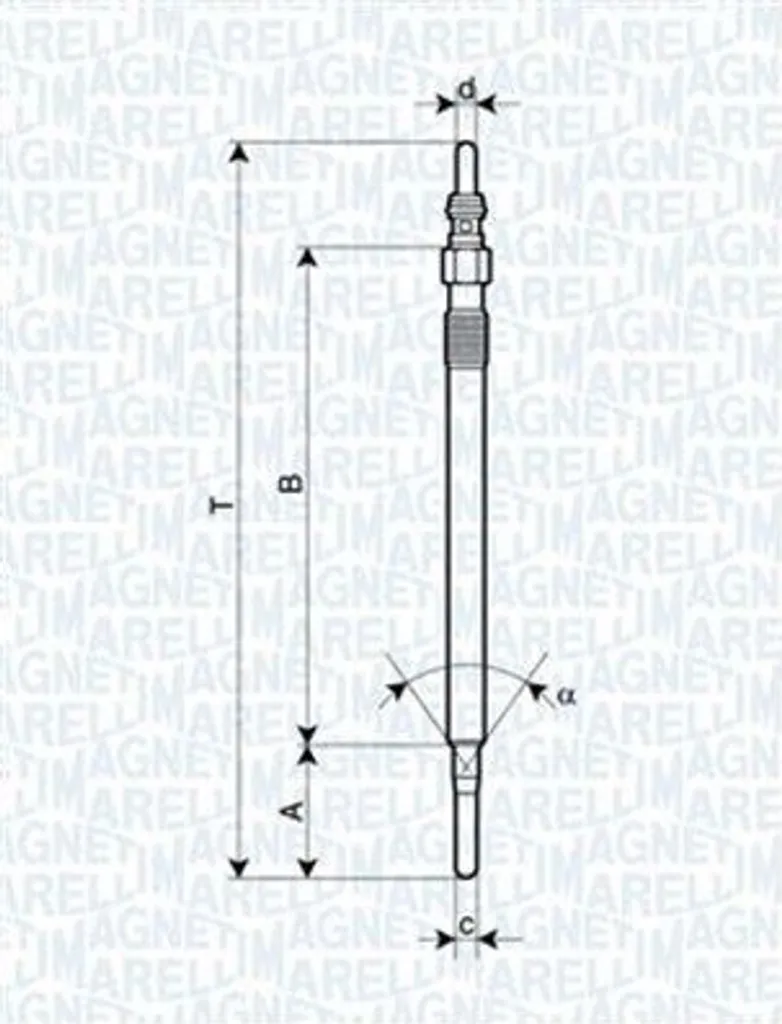 Magneti Marelli Candeletta Di Preriscaldamento 062900010304 – Ricambio Originale Per Motori Diesel (Lunghezza 72,4mm, 11V) - 6