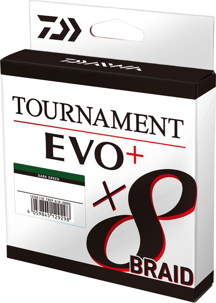 Daiwa Schnur Tournament X8 Braid Evo+ Dunkelgrün 270m Länge 270m Ø0,16mm