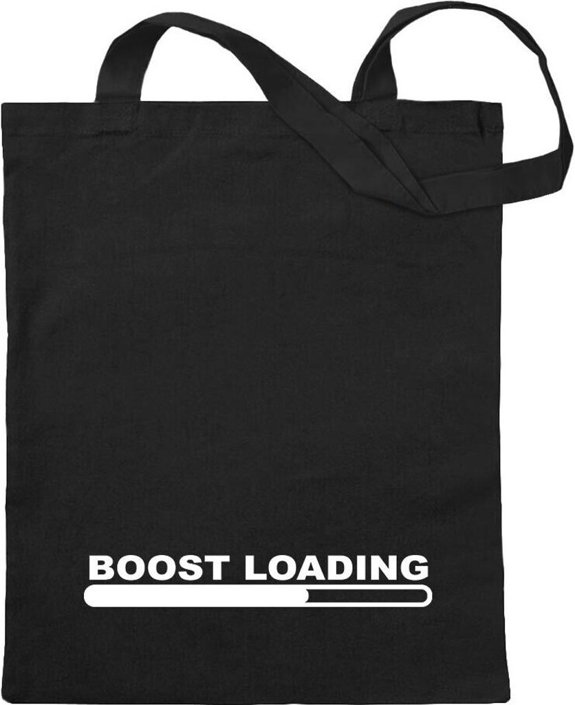 Kiwistar - Baumwolltasche - schwarz - Boost Loading - Tragetasche Stoffbeutel Umhängetasche Langer Henkel