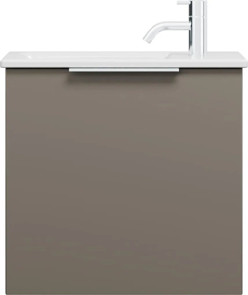 Lave-mains avec meuble suspendu burgbad Eqio Slim en céramique blanche