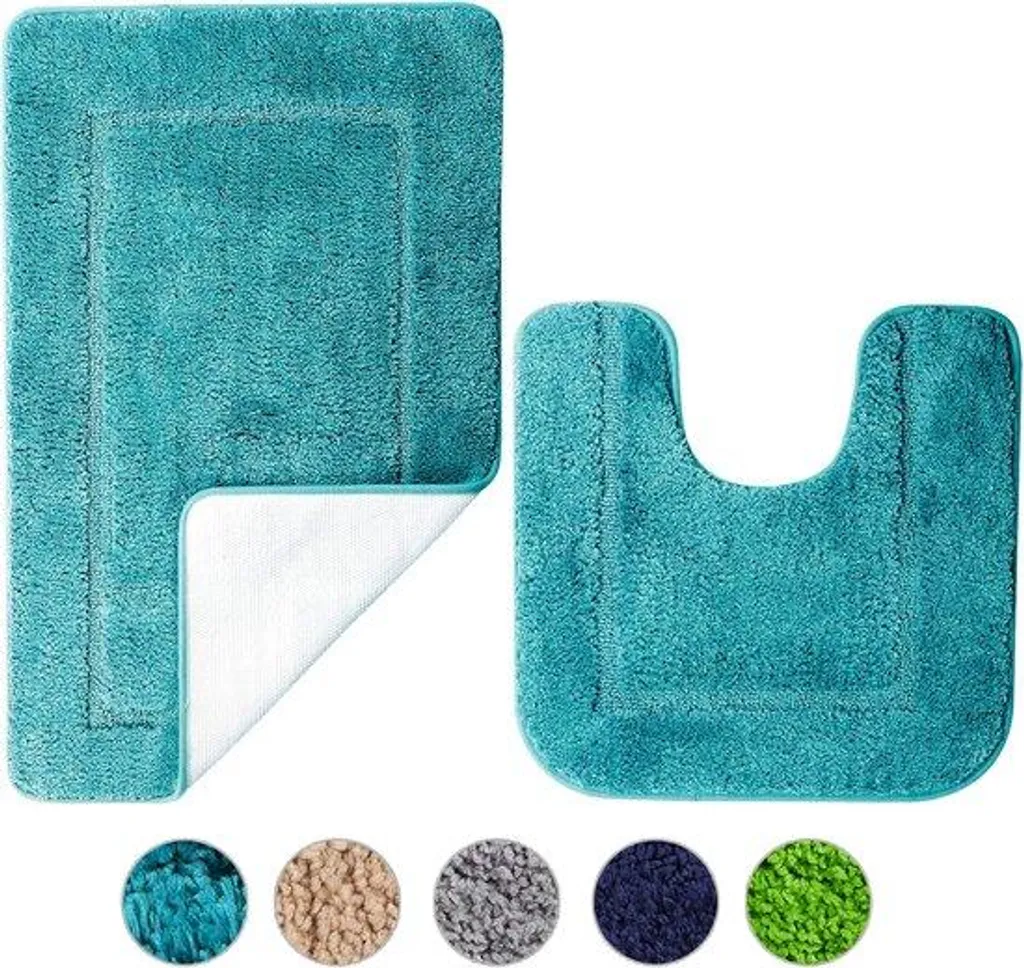 Tapis de Bain Turquoise Antidérapants : Évitez les Chutes - Lot 2