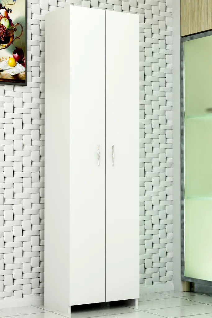 Meuble à chaussures haut Atlantis blanc pour rangement gain de place