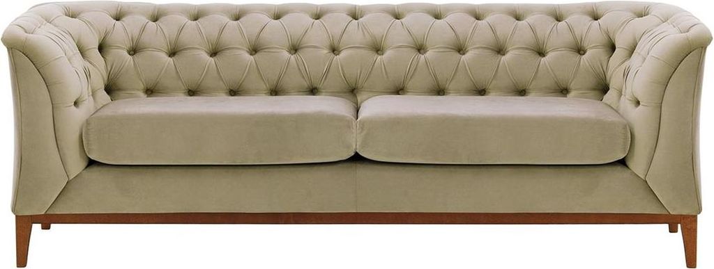 2,5-Sitzer Sofa Chesterfield Modern Wood aus medizinischem Schaumstoff-Velluto 3-aveo