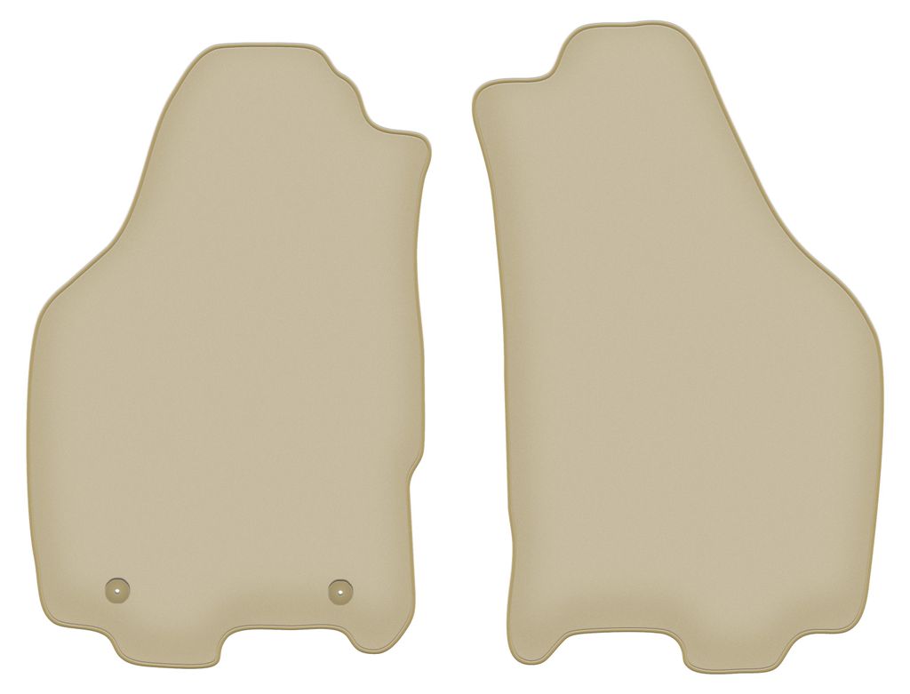 Velours-Fußmatten Vorne PREMIUM beige passend für Lancia Ypsilon II (2003-2011, Schrägheck) – mit Befestigungen – passgenau