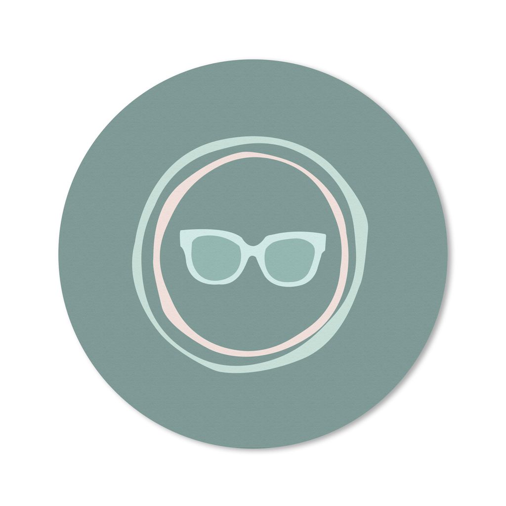 MuchoWow Mauspad Mousepad Sommer - Sonnenbrille - Blau 40x40 cm - Mousepads - Maus Mat - Pad - Mausunterlage - Schreibtisch Accessoires