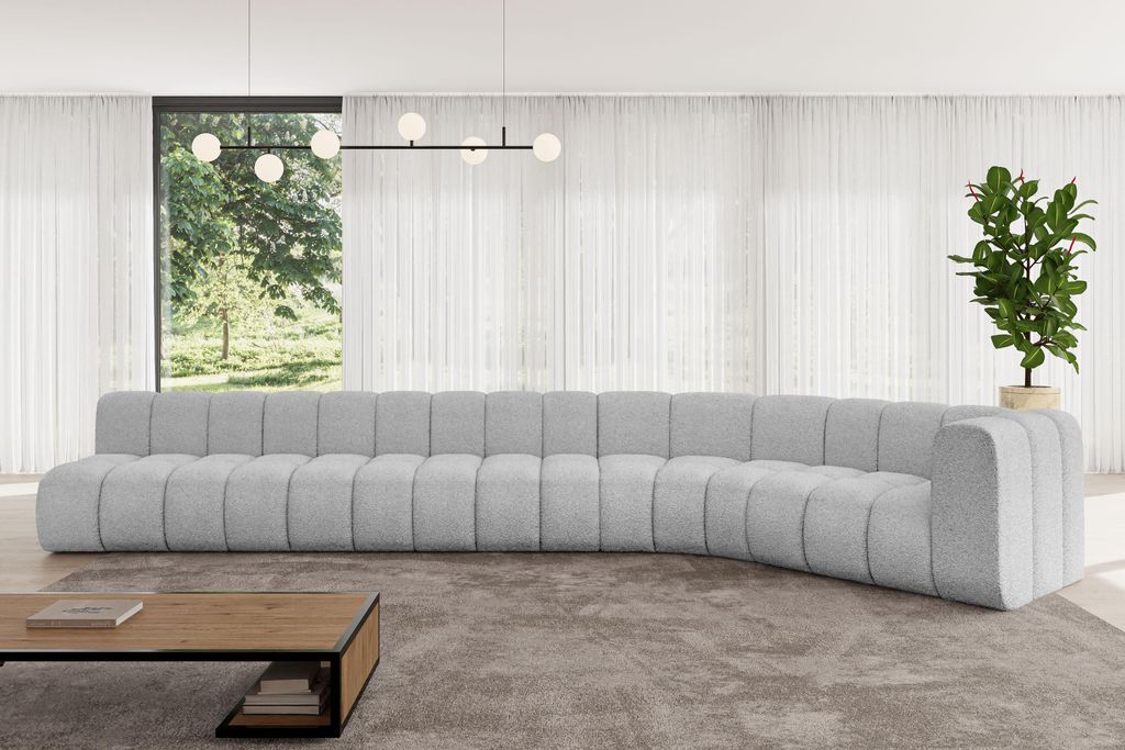 ALTDECOR Modulares Sofa Ecksofa in L-Form - Karex-L3 - 490x194x70 cm Hellgrau - Corner modular Sofa Eckcouch Couch Wohnlandschaft Cauchsofa Bodenso...