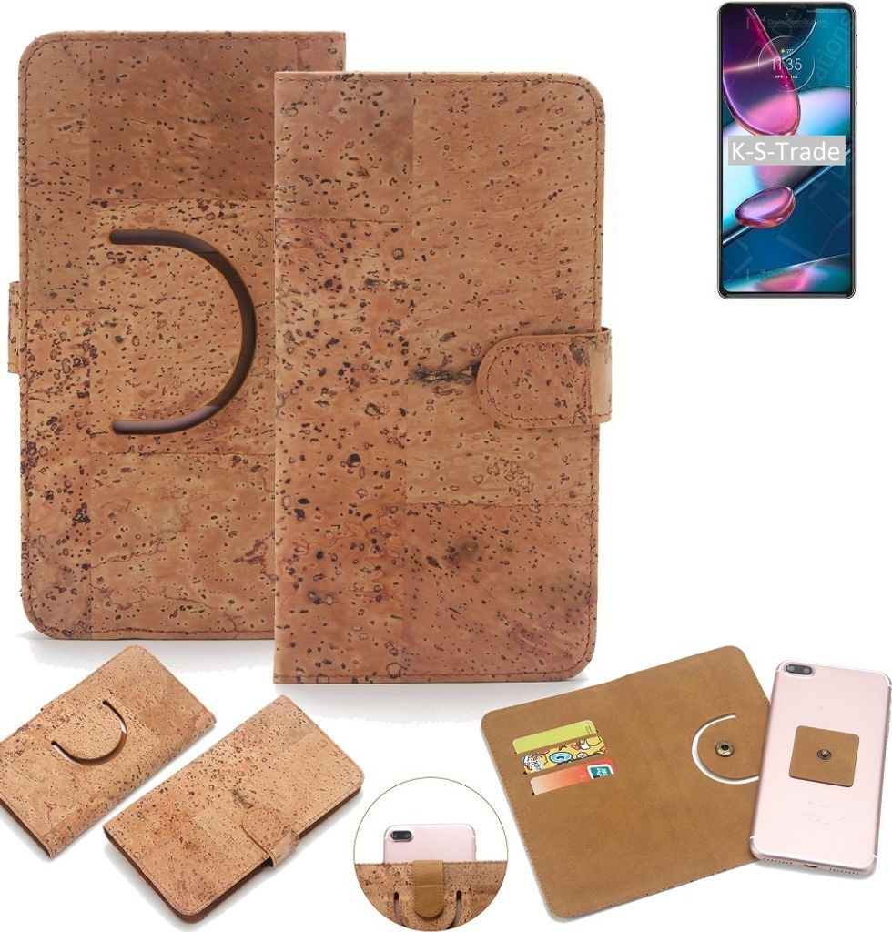 K-S-Trade Handy-Hülle Schutz-Hülle kompatibel mit Motorola Edge 30 Pro Handyhülle Schutzhülle Korkhülle Kork-Hülle 1x